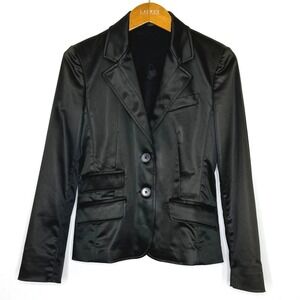 Galliano Black Satin Jacket‎ Women's Size 6